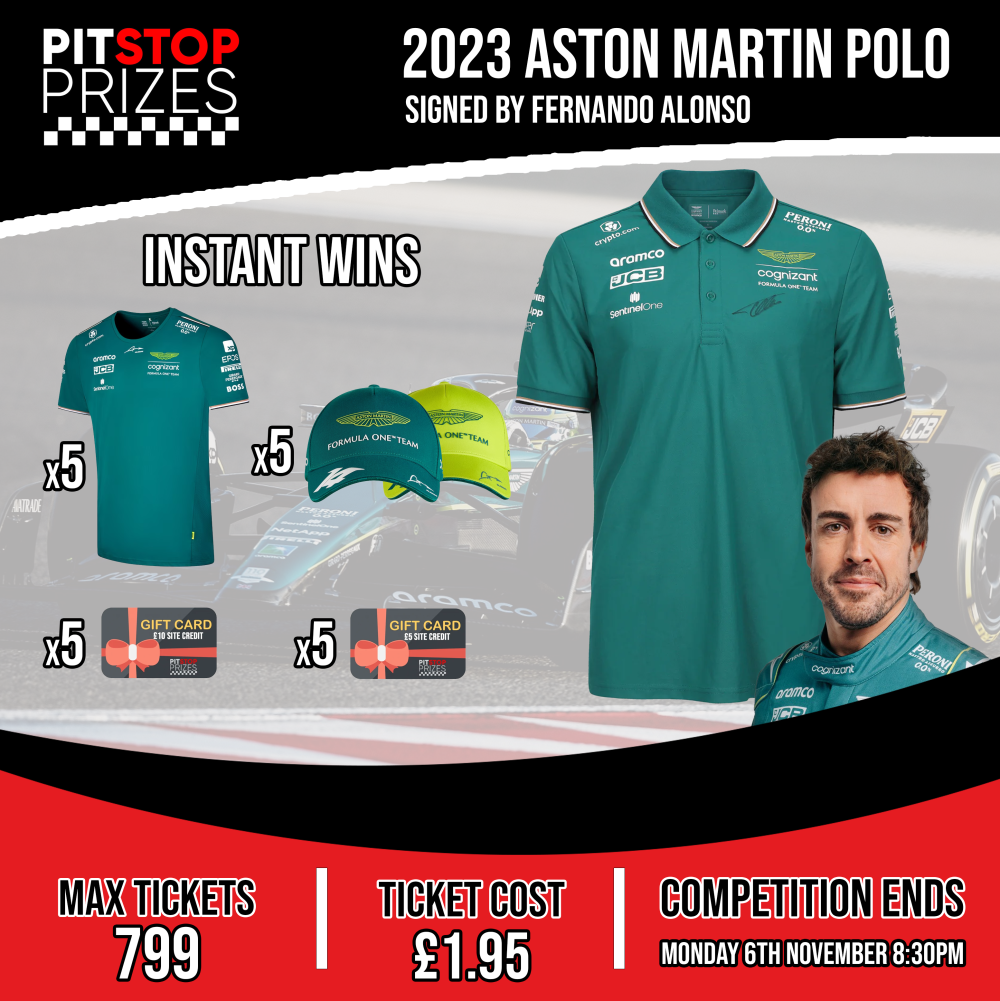 FERNANDO ALONSO SIGNED ASTON MARTIN POLO + 20 INSTANT WINS!