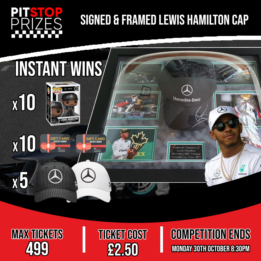 LEWIS HAMILTON SIGNED & FRAMED CAP!
