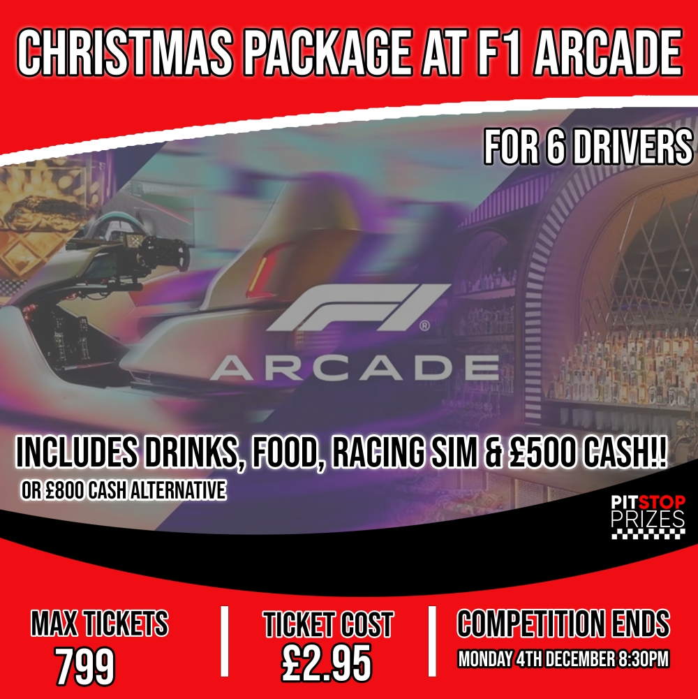 F1 ARCADE CHRISTMAS PACKAGE FOR 6 DRIVERS!