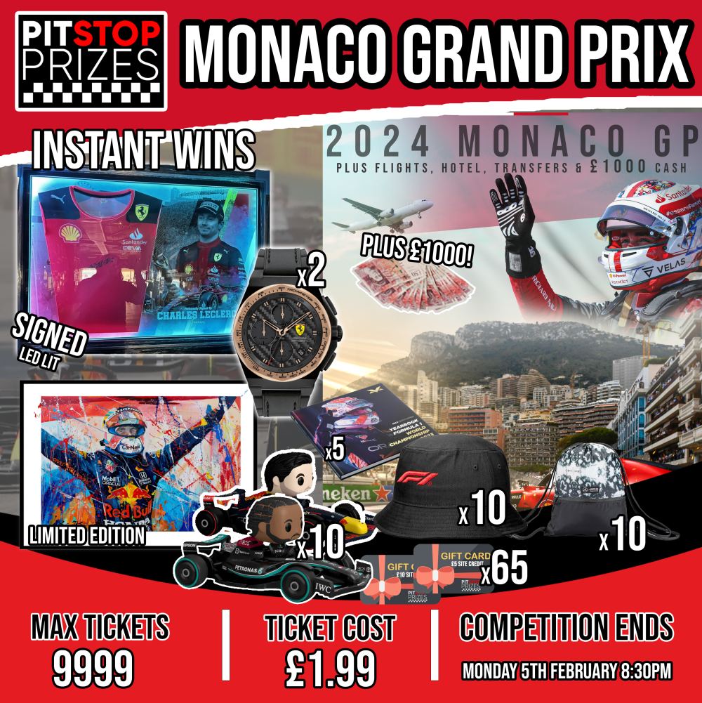 MONACO GRAND PRIX PACKAGE & £1000 CASH + OVER 100 INSTANT WINS!