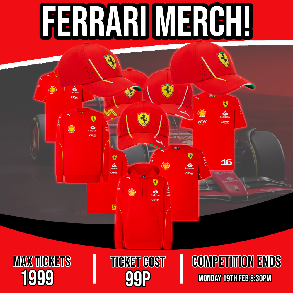 NEW FOR 2024: FERRARI MERCH! – PITSTOP PRIZES