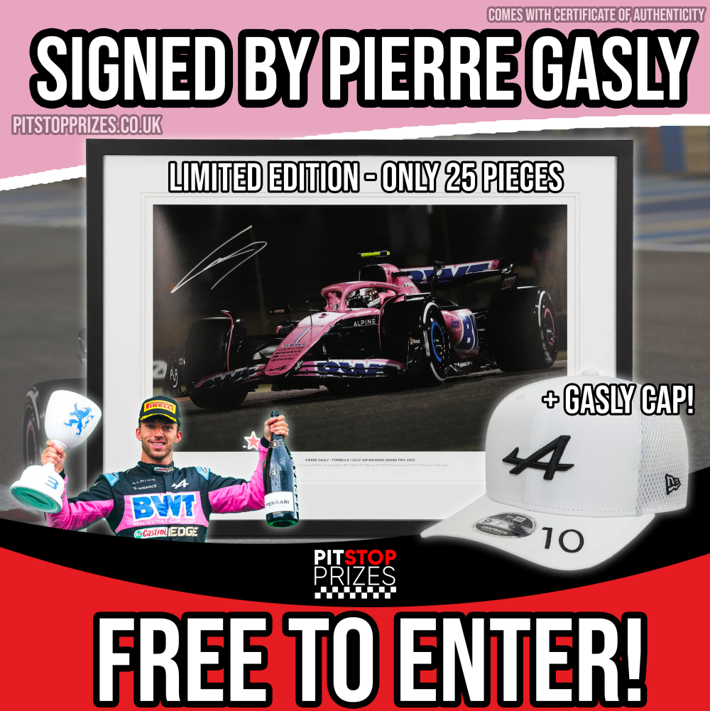 FREE TO ENTER: SIGNED BY PIERRE GASLY