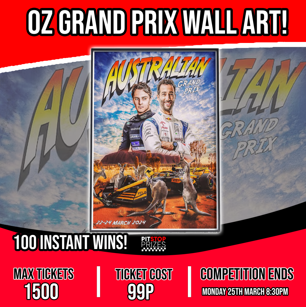 AUSTRALIAN GRAND PRIX FRAMED POSTER! 100 INSTANT WINS!