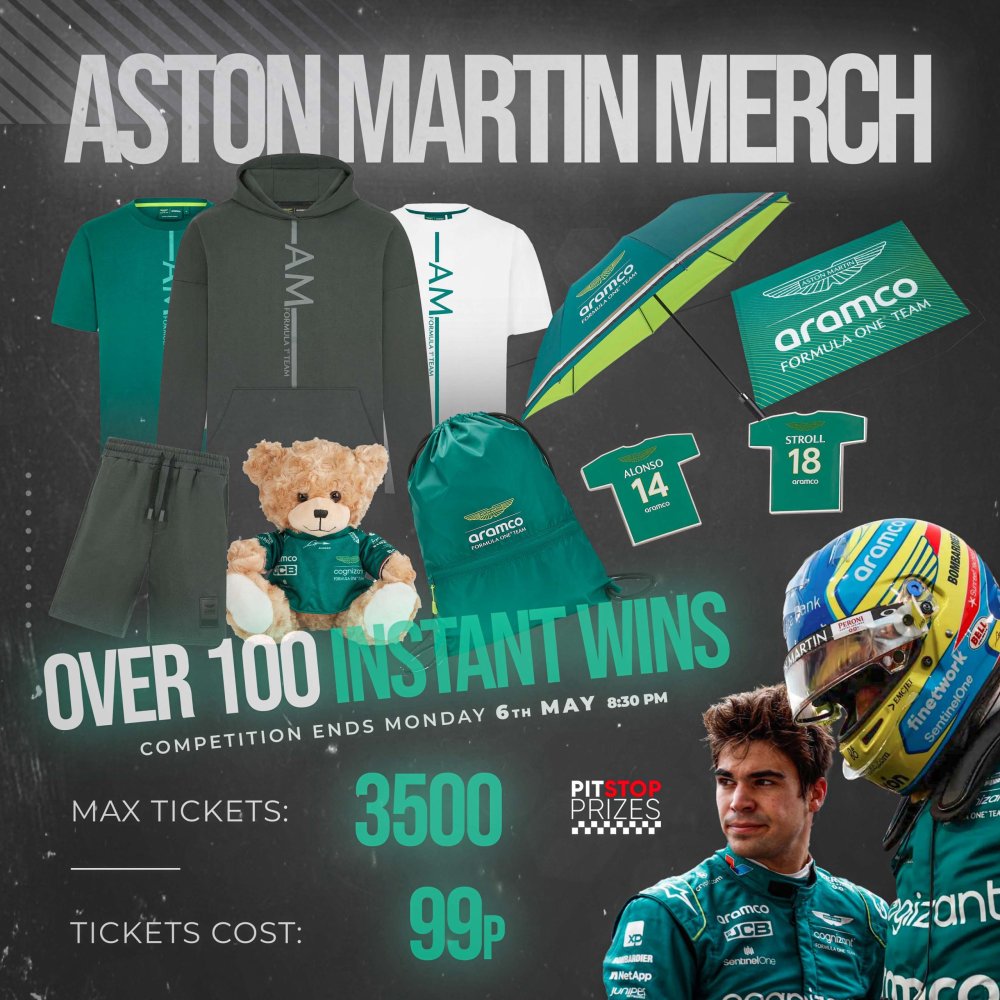 ASTON MARTIN MERCH! OVER 100 INSTANT WINS!