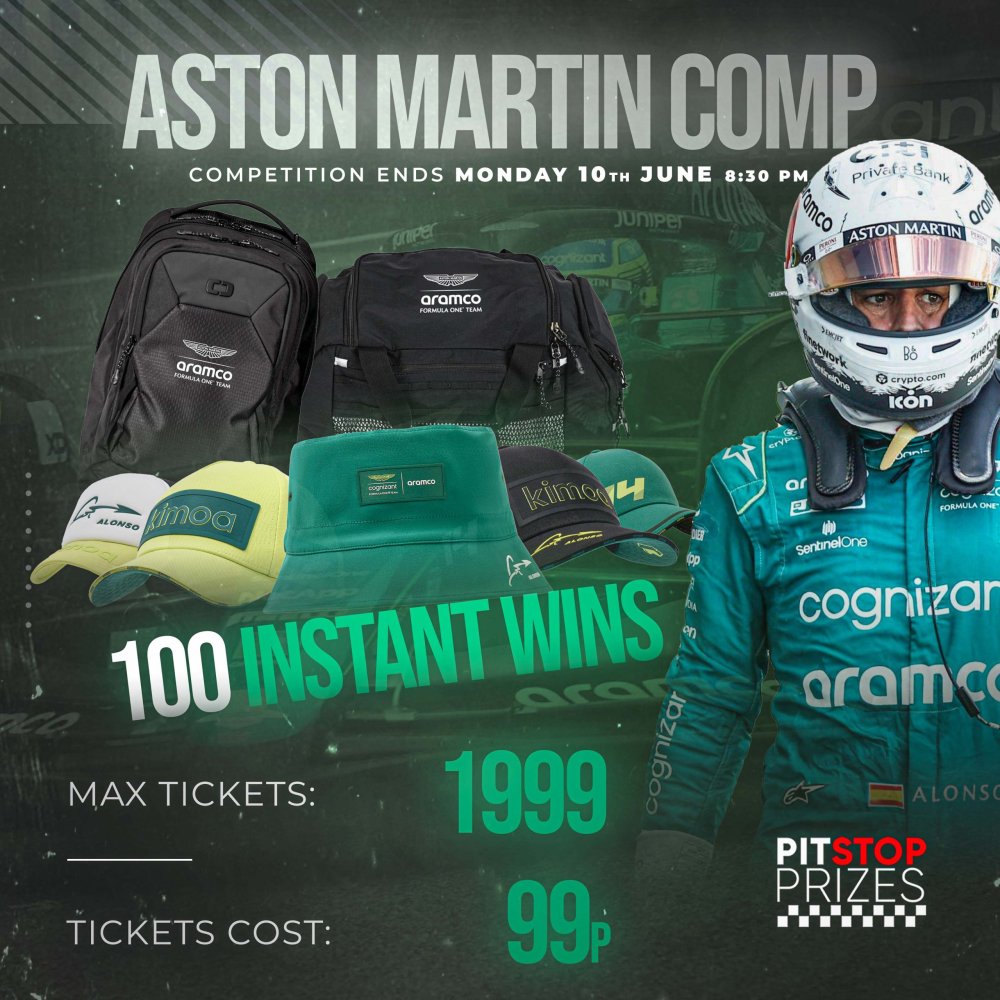 ASTON MARTIN COMP! ALL NEW MERCH! OVER 100 INSTANT WINS!