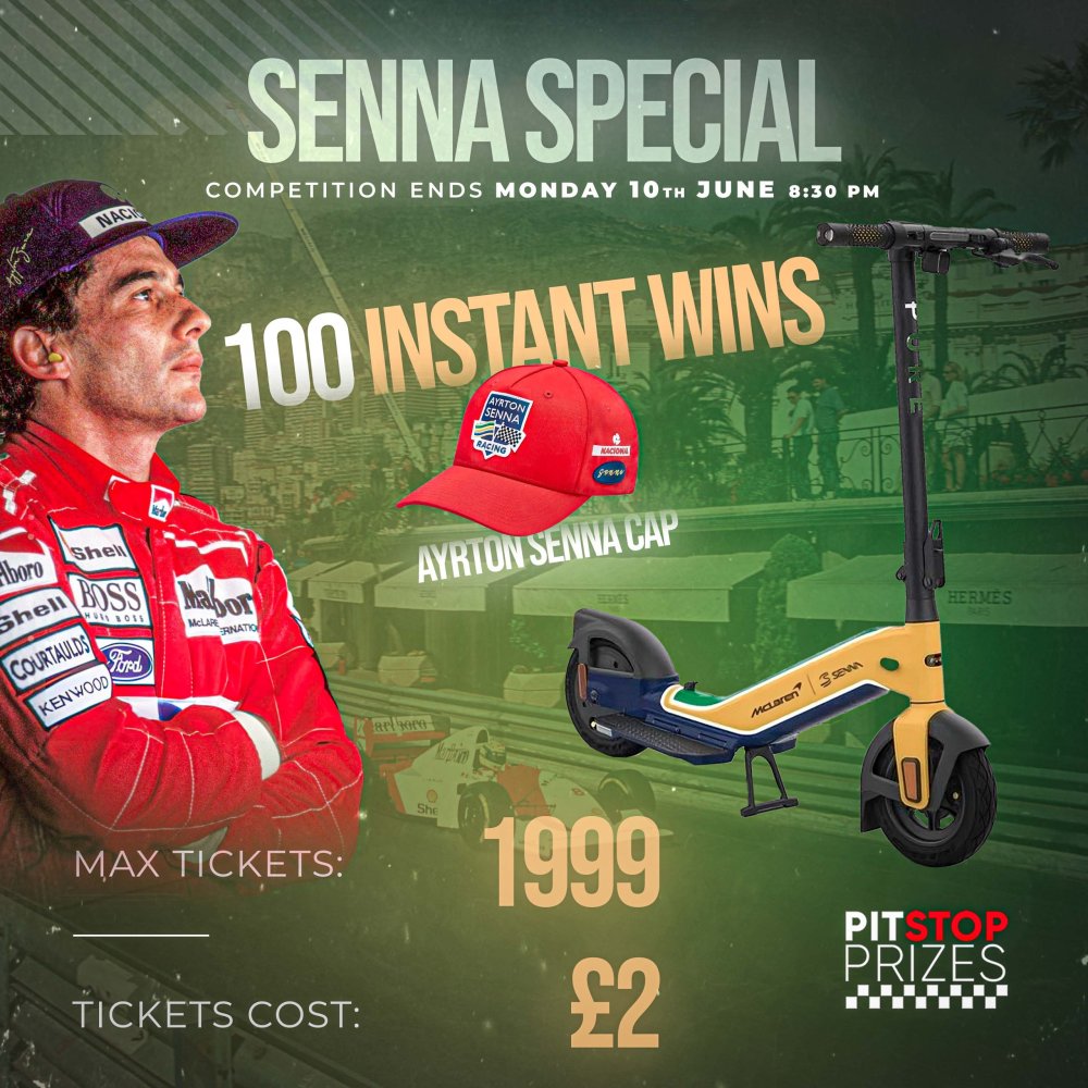 PURE x MCLAREN: SENNA SPECIAL EDITION E-SCOOTER + 100 INSTANT WINS!