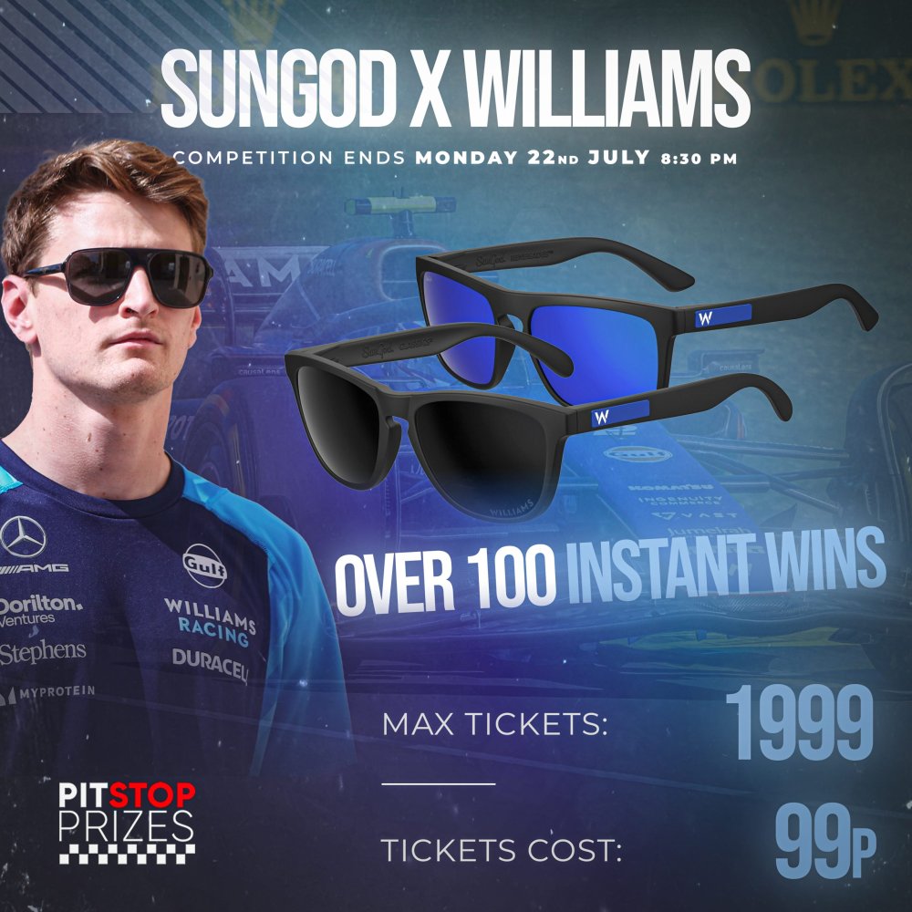 SUNGOD x WILLIAMS RACING! OVER 100 INSTANT WINS!