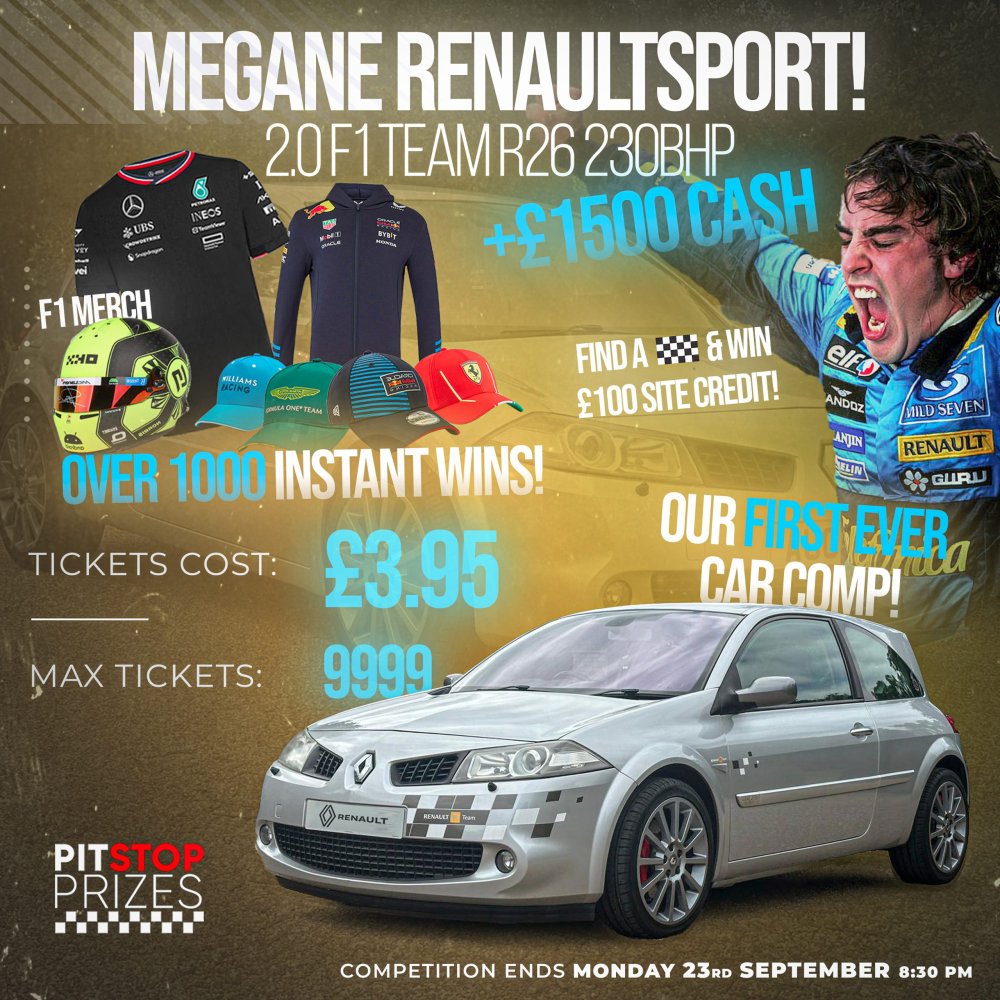 MEGANE RENAULTSPORT F1 TEAM R26! No. 44! OVER 1000 INSTANT WINS!