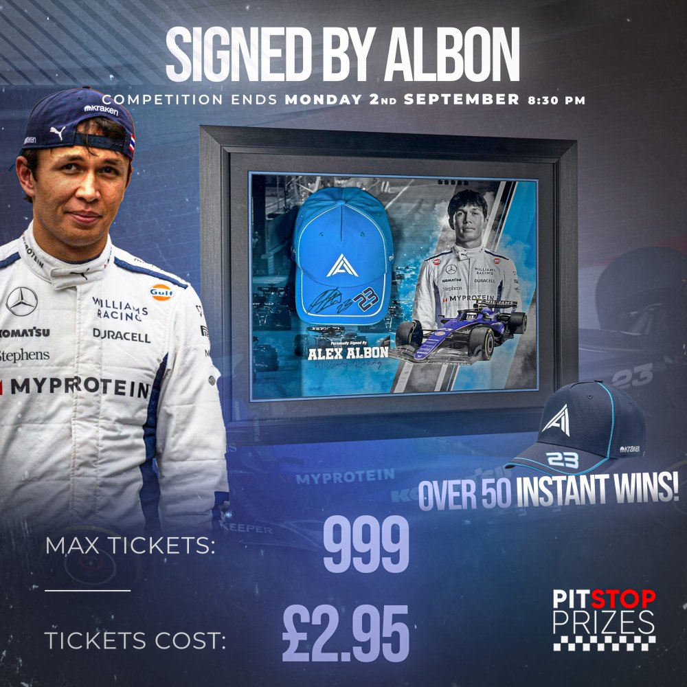SIGNED BY ALEX ALBON! OVER 50 INSTANT WINS!