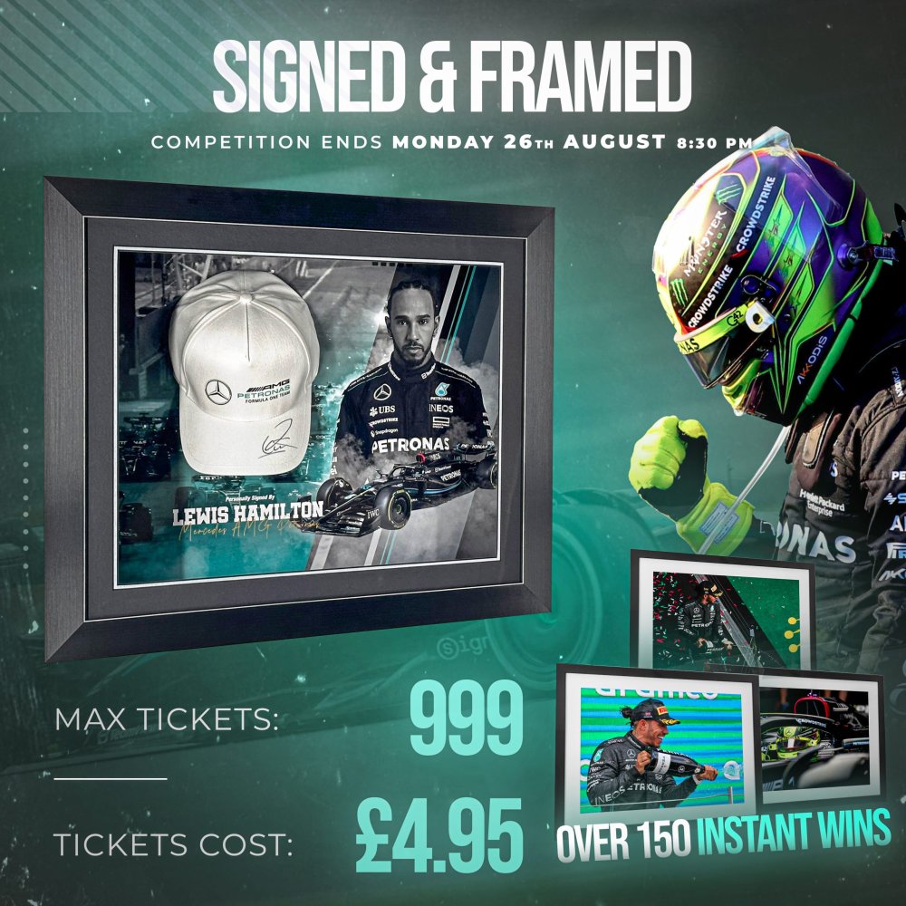 SIGNED BY LEWIS HAMILTON! OVER 150 INSTANT WINS!