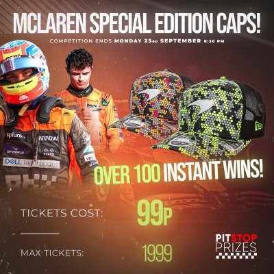 ALL NEW MCLAREN SINGAPORE CAPS! OVER 100 INSTANT WINS!