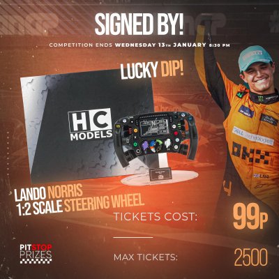 SIGNED BY LANDO NORRIS: 1:2 STEERING WHEEL!