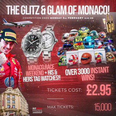 GLITZ & GLAM: MONACO RACE WEEKEND + HIS & HERS TAG WATCHES!! OVER 3000 INSTANT WINS!