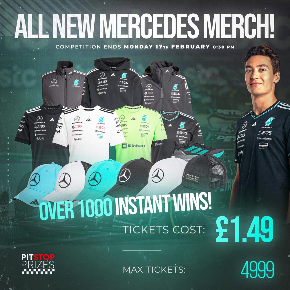 NEW FOR 2025: MERCEDES MERCH! OVER 1000 INSTANT WINS!