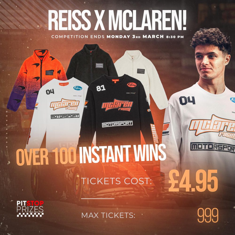 ALL NEW: REISS x MCLAREN MERCH! OVER 100 INSTANT WINS!