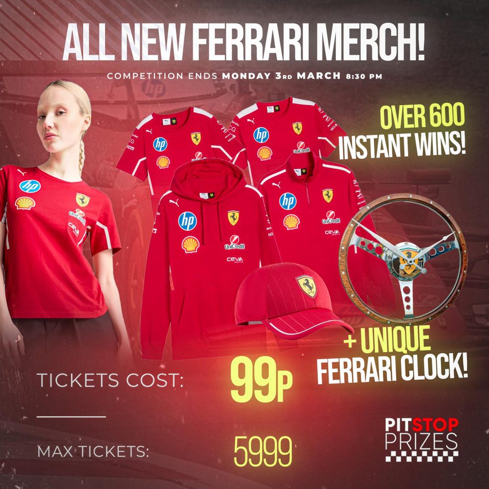 UNIQUE FERRARI STEERING WHEEL CLOCK! OVER 600 INSTANT WINS!!