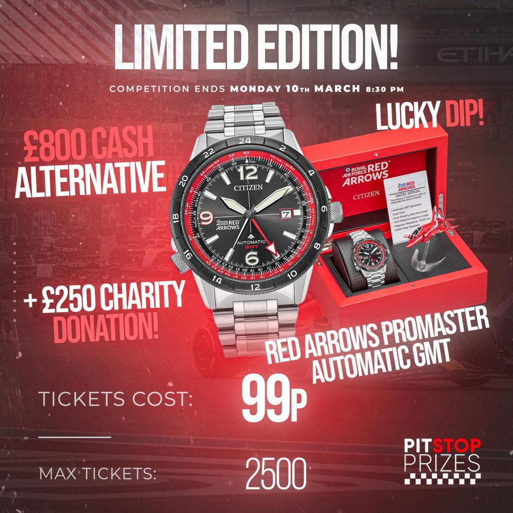 LIMITED EDITION: WATCH OR £800 CASH! + £250 CHARITY DONATION!