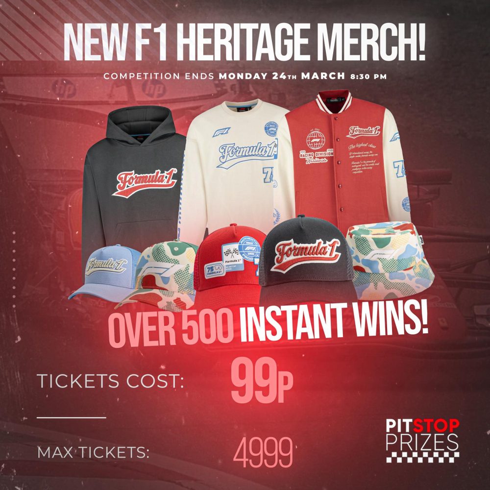 99p COMP: F1 HERITAGE MERCH! OVER 500 INSTANT WINS!