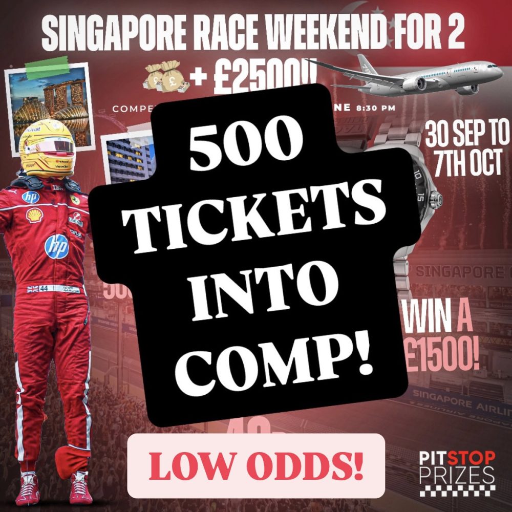 LOW ODDS: 500 TICKETS INTO SINGAPORE COMP!