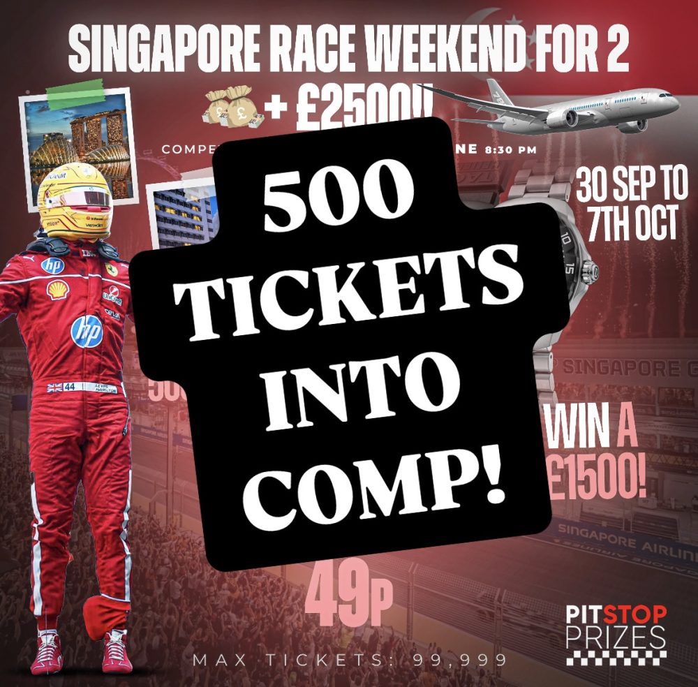500 TICKETS IN SINGAPORE COMP!