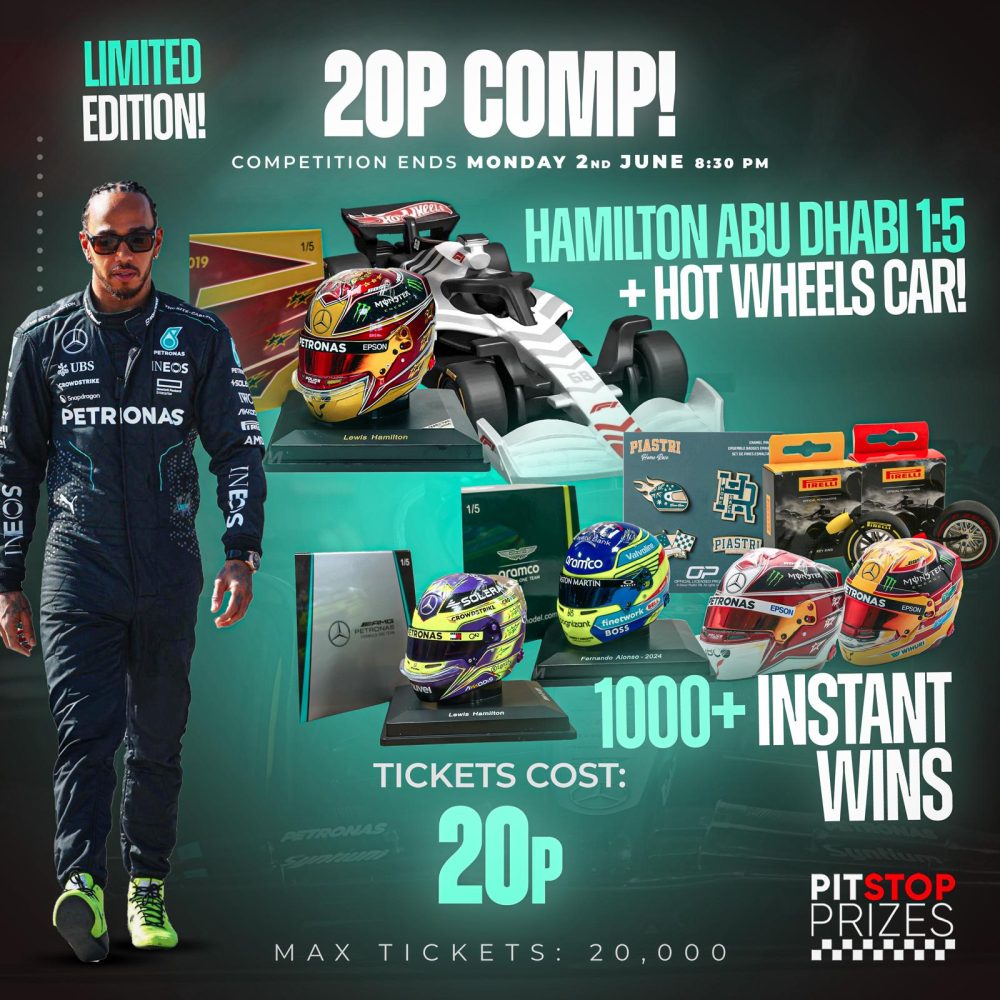 20p COMP: LEWIS 1:5 HELMET + HOT WHEELS CAR! 1000+ INSTANT WINS!