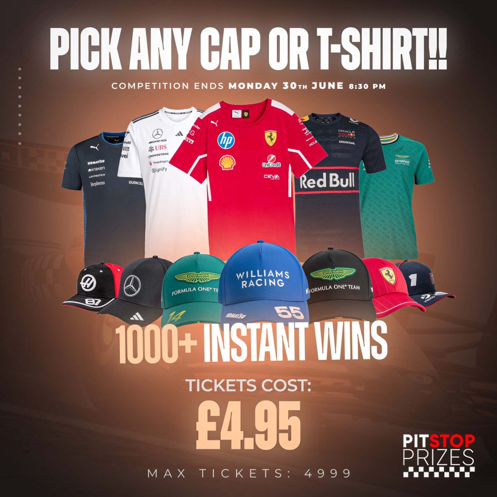 PICK ANY T-SHIRT OR DRIVER CAP! 1000+ INSTANT WINS!
