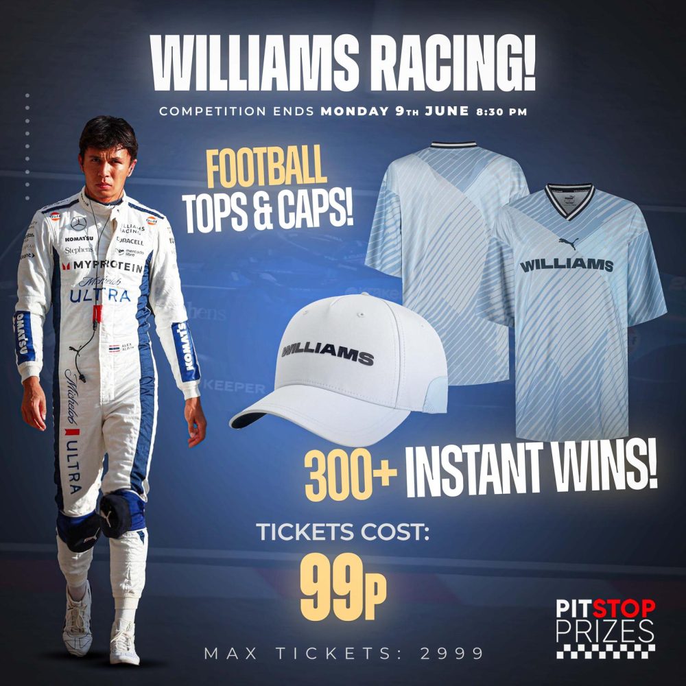 WILLIAMS RACING MERCH! 300+ INSTANT WINS!
