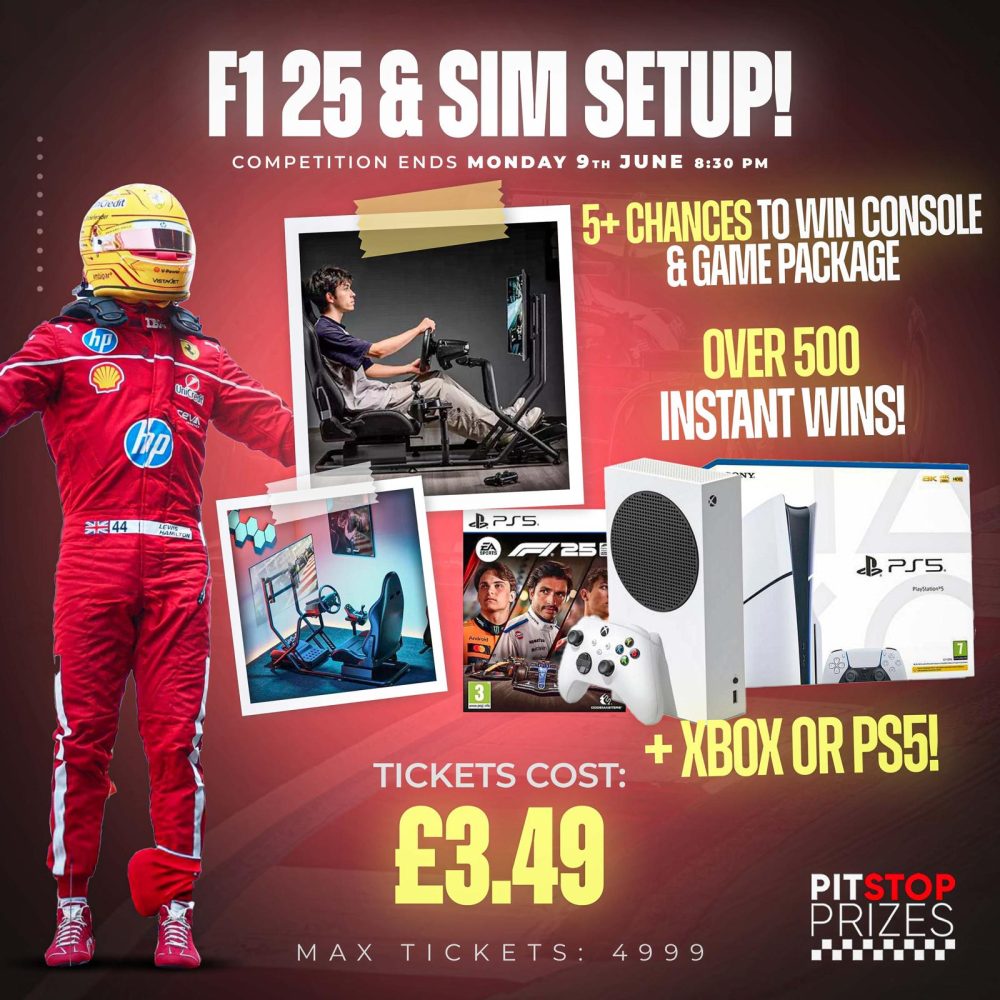 FATHERS DAY SPECIAL: F1 25, PS5 OR XBOX + SIM RIG! 500+ INSTANT WINS!