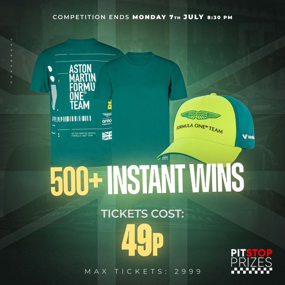 SPECIAL EDITION ASTON MARTIN T-SHIRT & CAP! 500+ INSTANT WINS!