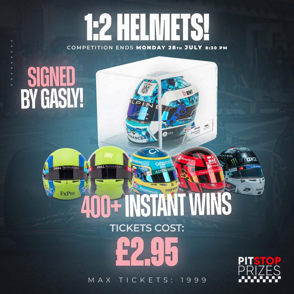 1:2 SCALE HELMETS! SIGNED BY GASLY! 400+ INSTANT WINS!