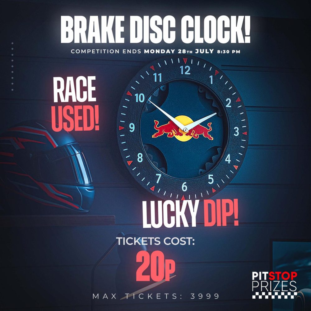 20p COMP: RACE USED RICCIARDO BRAKE DISC CLOCK!