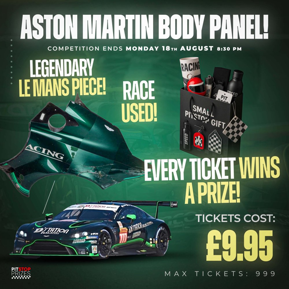 EVERY TICKET WINS A PRIZE: RACE USED BODY PANEL!