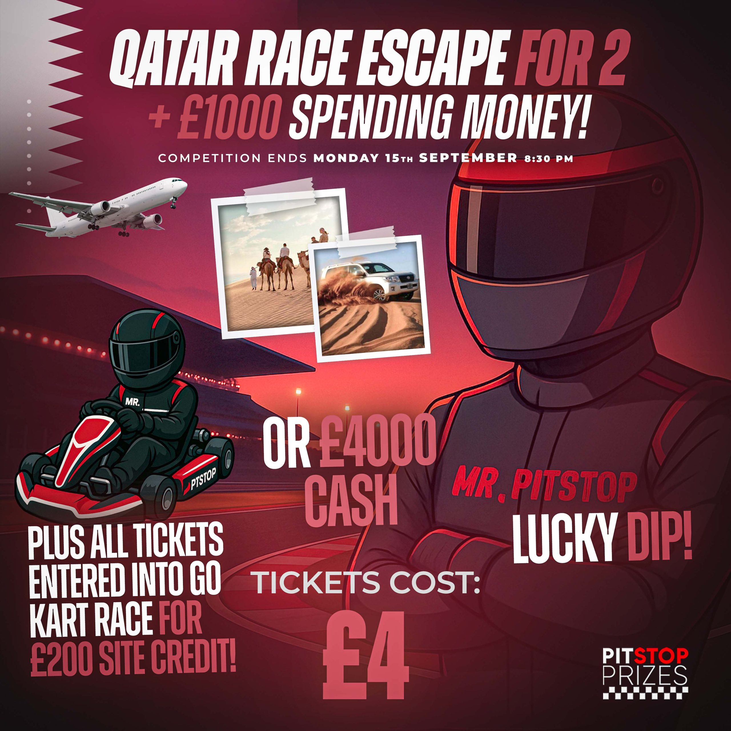QATAR RACE ESCAPE FOR 2 + £1000!!