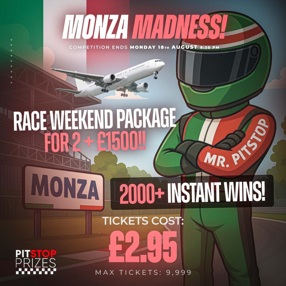 MONZA RACE WEEKEND PACKAGE FOR 2 + £1500! 2000+ INSTANT WINS!