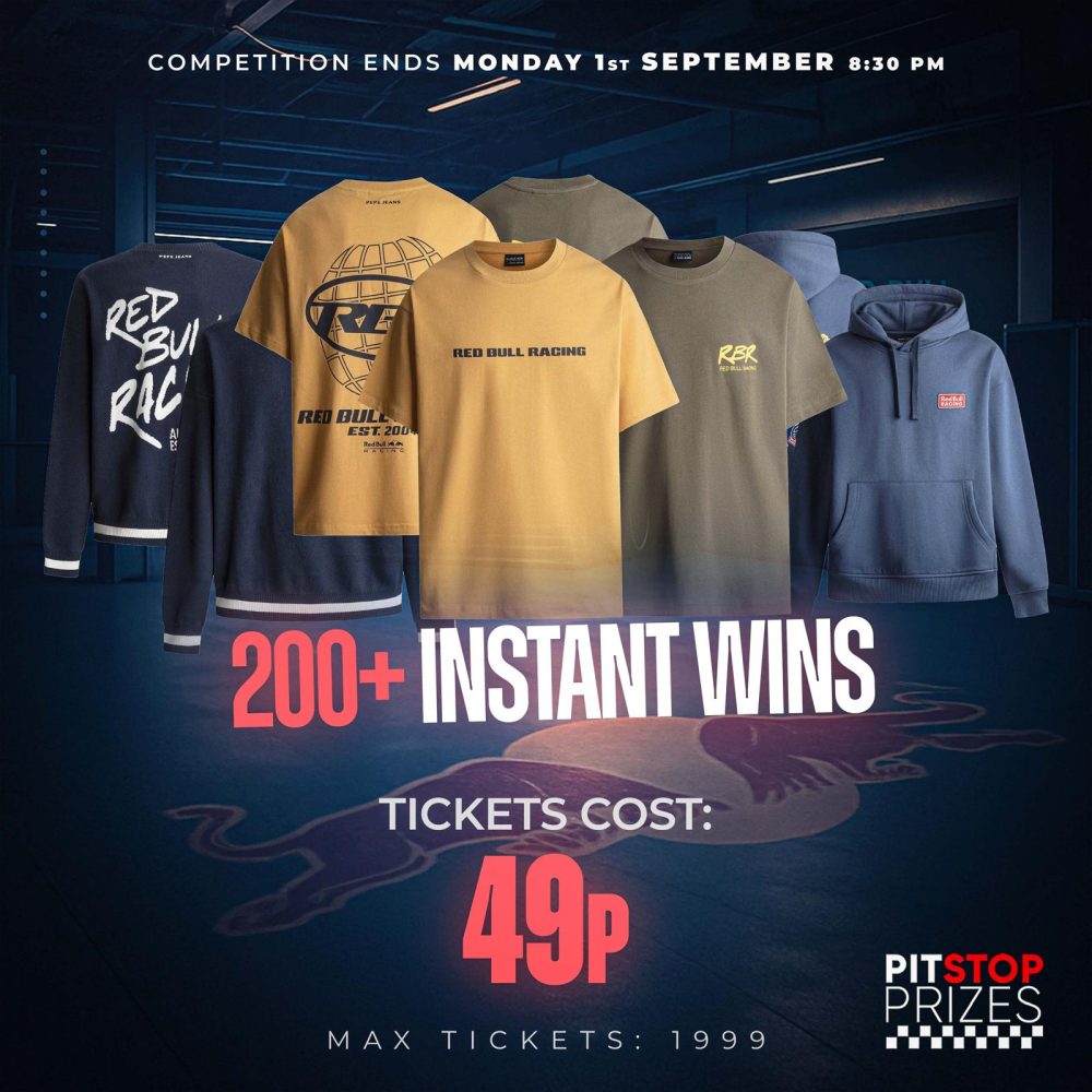 49p COMP: NEW RED BULL MERCH! 200+ INSTANT WINS!