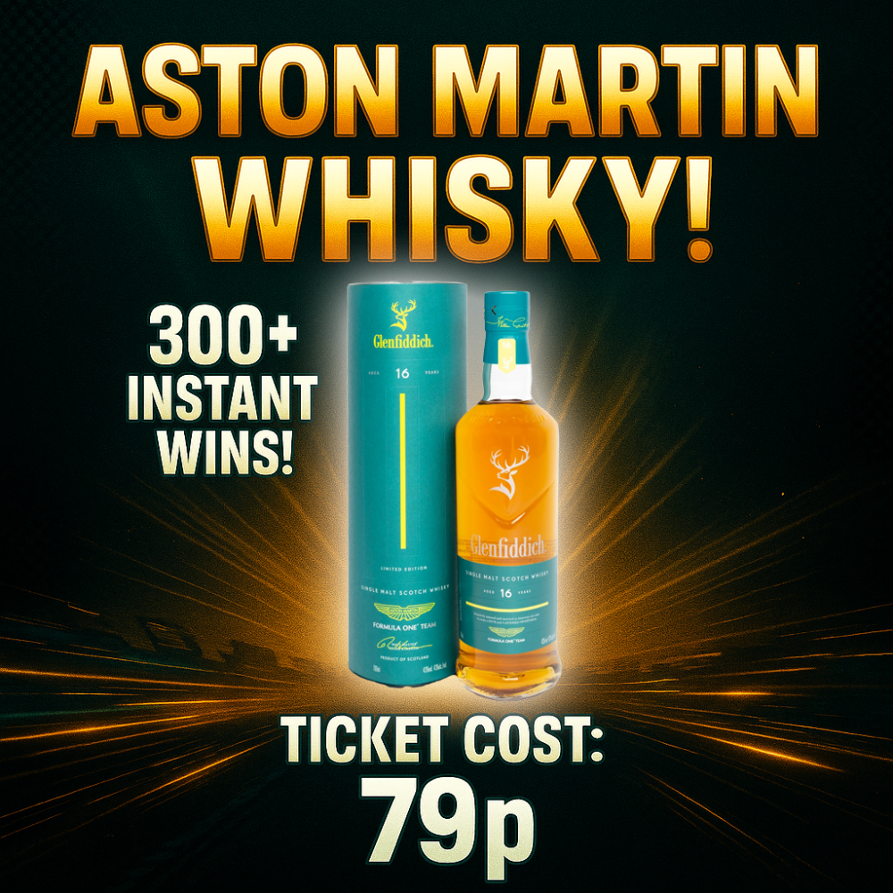 79p: ASTON MARTIN x GLENFIDDICH WHISKEY! 300+ INSTANT WINS!