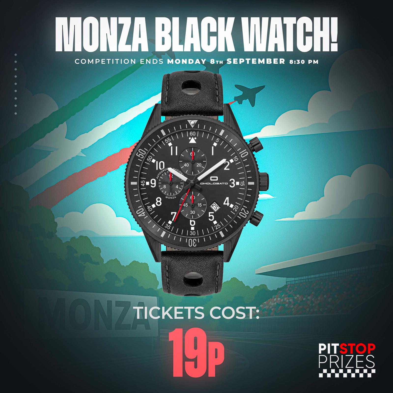 19p COMP: MONZA BLACK CHRONOGRAPH WATCH!