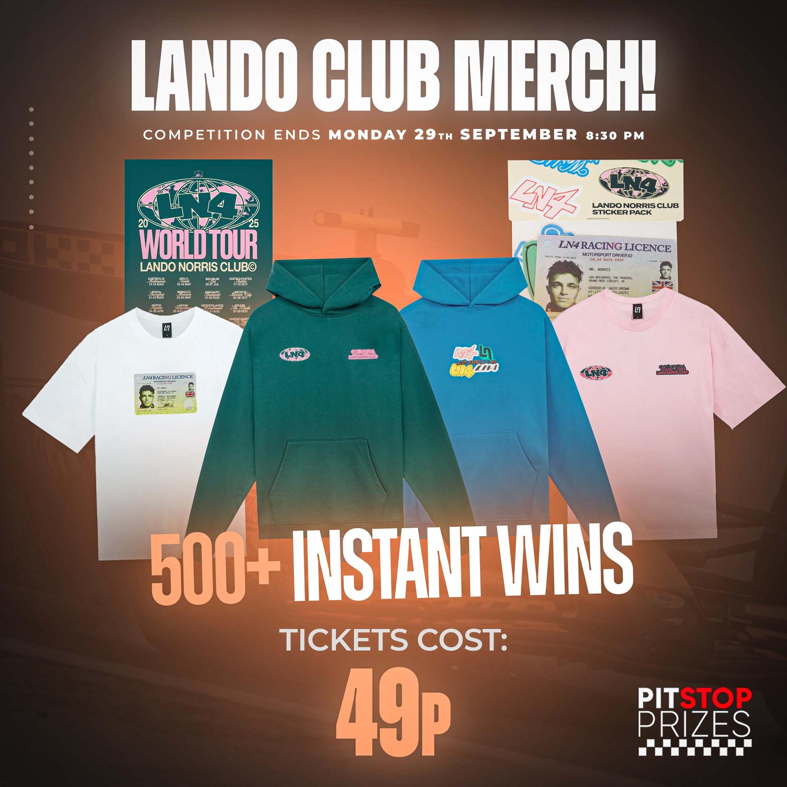 49p COMP: LANDO CLUB MERCH! 500+ INSTANT WINS!
