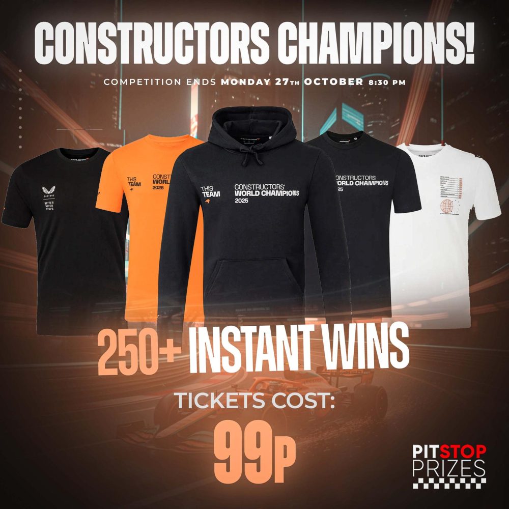 99p: CONSTRUCTORS CHAMPIONS MERCH! 250+ INSTANT WINS!