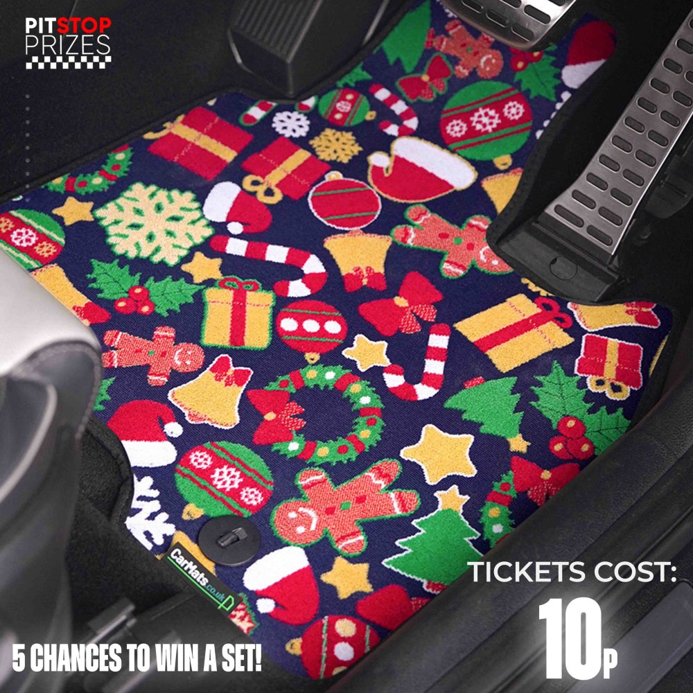 10p: CHRISTMAS CAR MATS! 5 CHANCES TO WIN A SET!