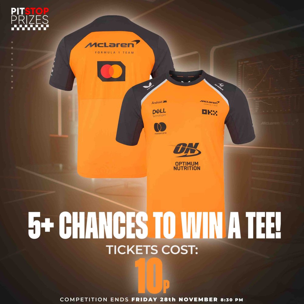 10p: MCLAREN TEAM TEE! 5+ CHANCES TO WIN!