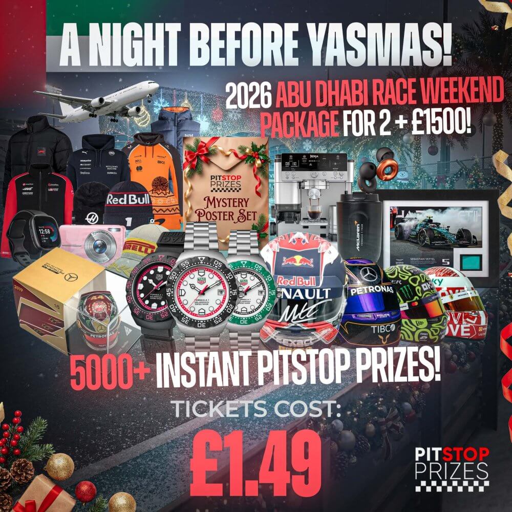 £1.49: 2026 ABU DHABI RACE WEEKEND FOR 2 + £1500 SPENDING MONEY! 5000+ INSTANT WINS!