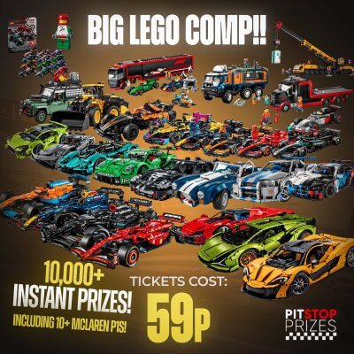 59p: BIG LEGO COMP! 10,000+ INSTANT PITSTOP PRIZES!
