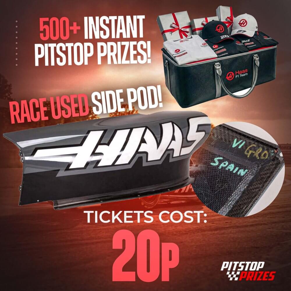 20p: HAAS RACE USED SIDE POD! 500+ INSTANT PRIZES!