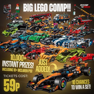 59p: BIG LEGO COMP! 10,000+ INSTANT PITSTOP PRIZES!