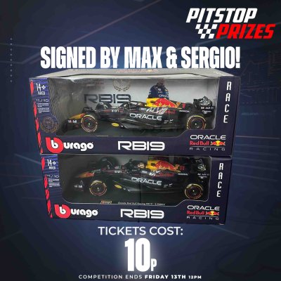 10P: SIGNED BY MAX & SERGIO! 1:18 RED BULL MODELS!