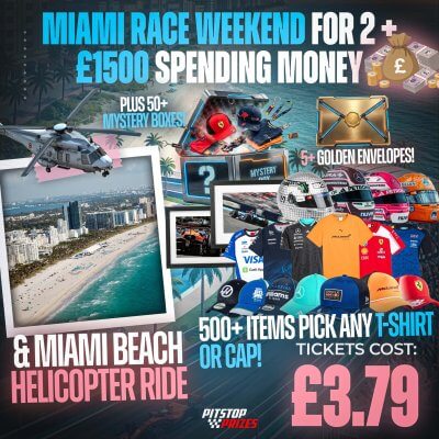 £3.79: MIAMI RACE WEEKEND FOR 2 + HELICOPTER RIDE + £1500! 3000+ INSTANT PRIZES!