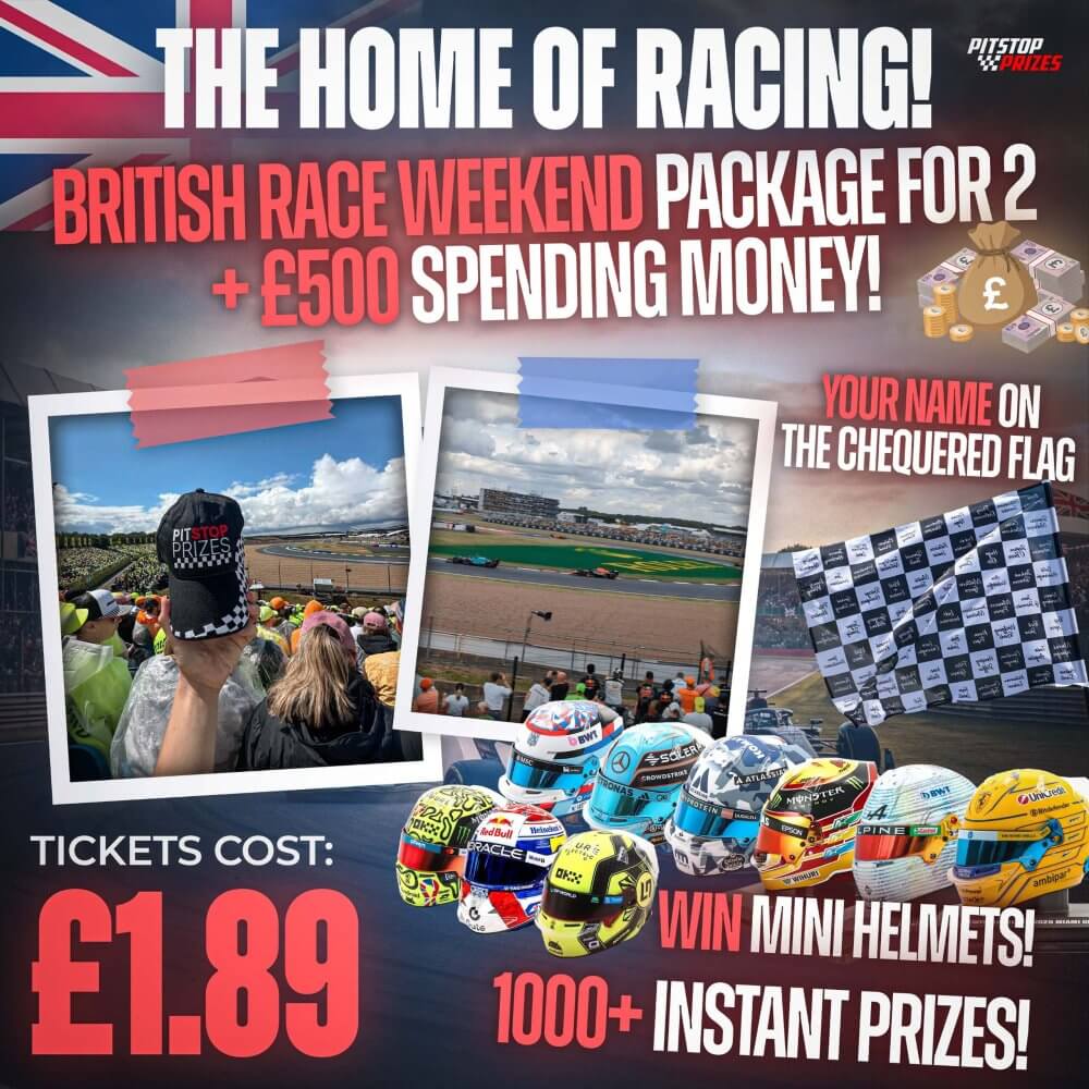 £1.89: BRITISH RACE WEEKEND FOR 2 + £500! + INSTANT PRIZES!