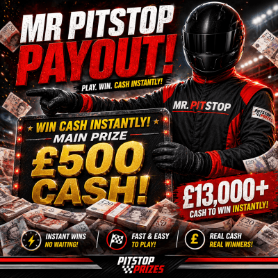 £1: MR PITSTOP’S CASH PAYOUTS! £13,000+ TO WIN INSTANTLY! 💸🏁