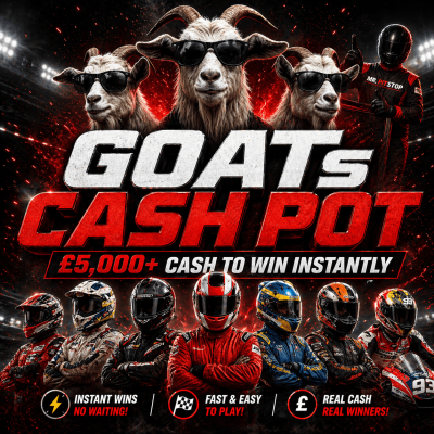 £5: GOATs CASH POT! £5000+ CASH TO WIN!